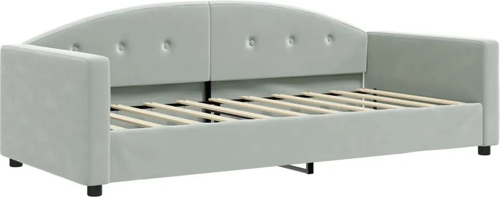vidaXL világosszürke bársony kanapéágy 90 x 190 cm