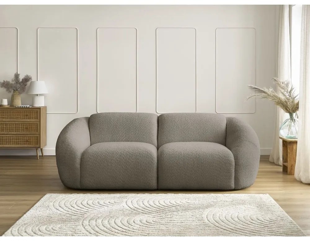 Szürkésbarna buklé kanapé 230 cm Tina – Bobochic Paris