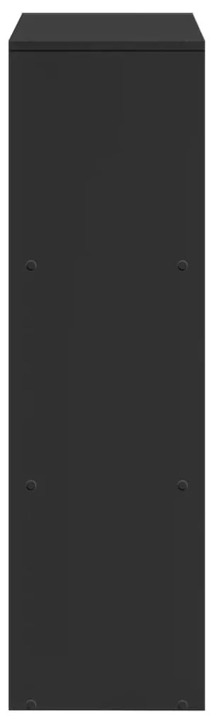 3 szintes fekete szerelt fa elválasztó könyvespolc 99x29x99 cm