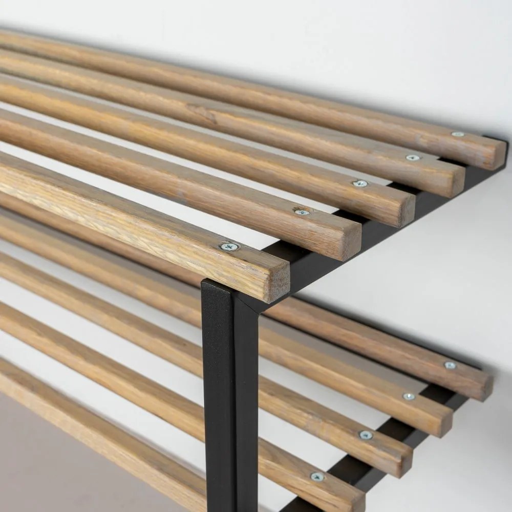 Fekete-natúr színű fém függő cipőtartó 100x26x34 cm Marco – Spinder Design