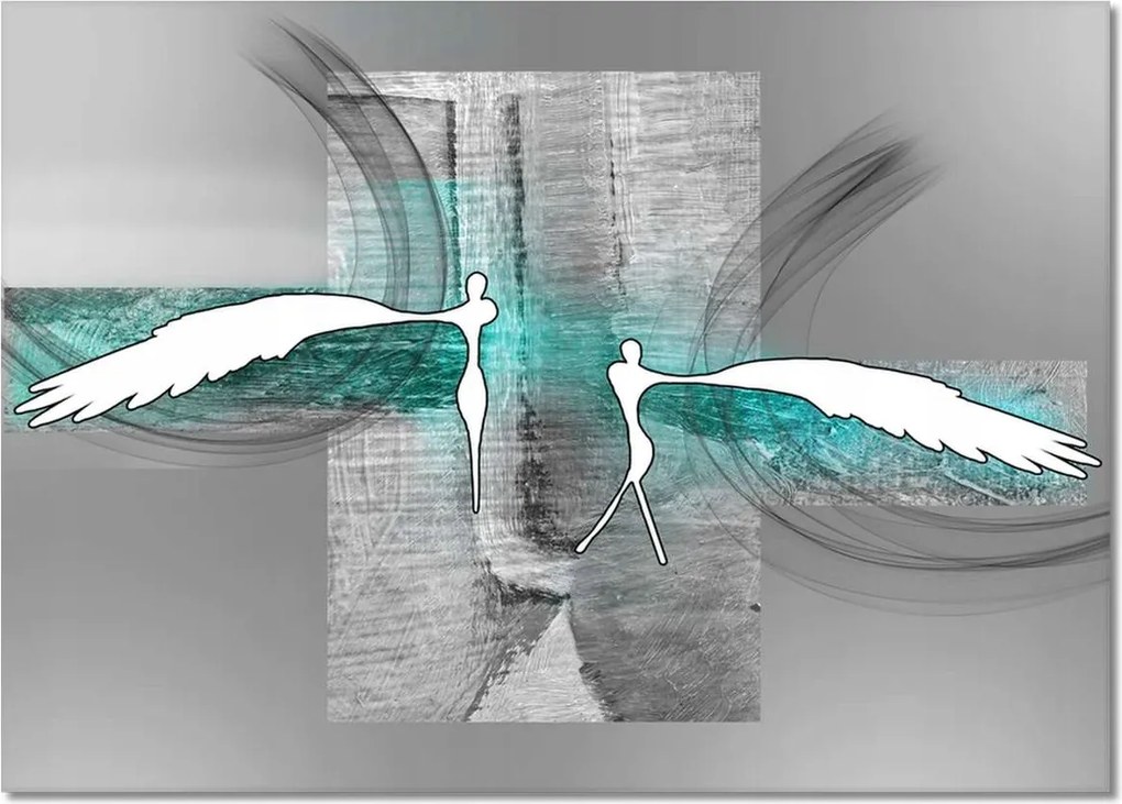 Vászonkép 70x50 Angyalok a hálószobába Türkiz