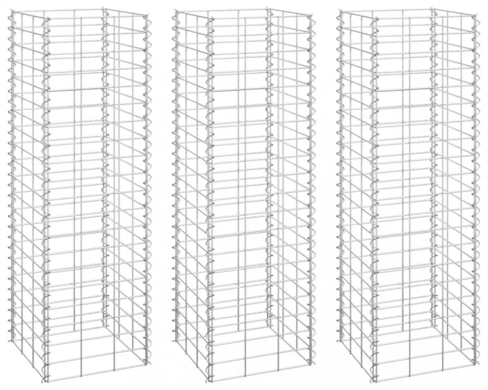 3 db vas gabion magaságyás 30 x 30 x 100 cm