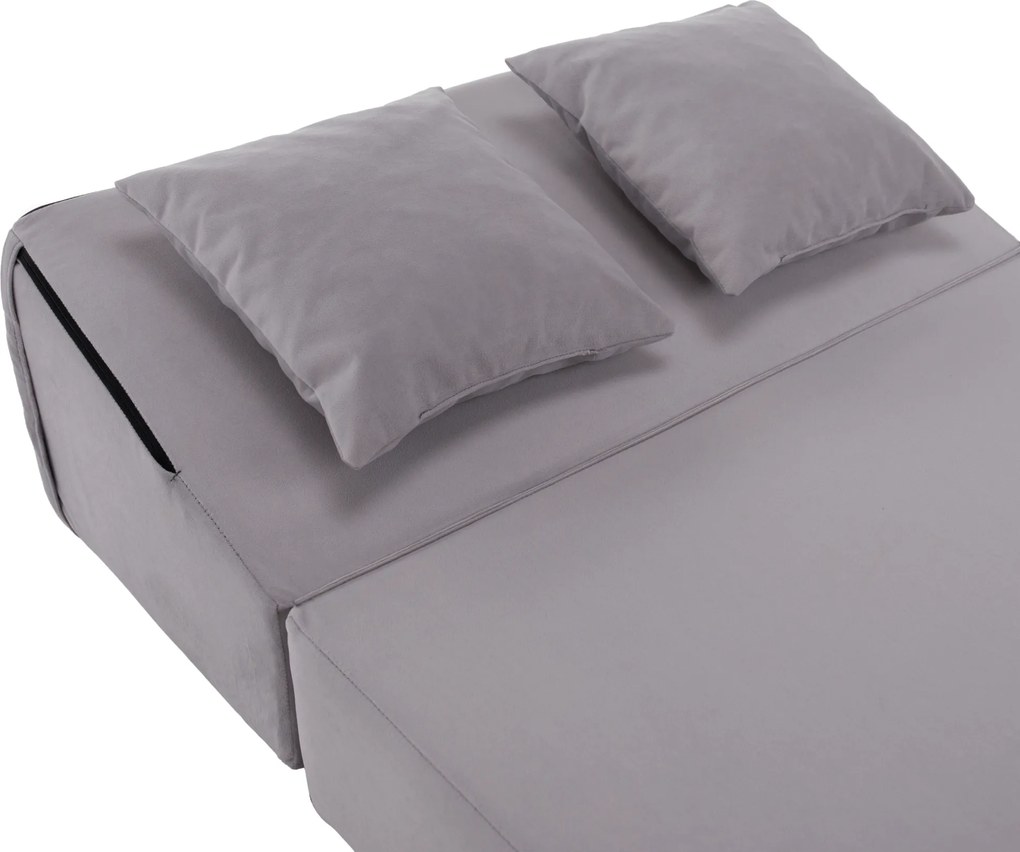 Összecsukható matrac/fotel, 2v1, világosszürke, PELOS