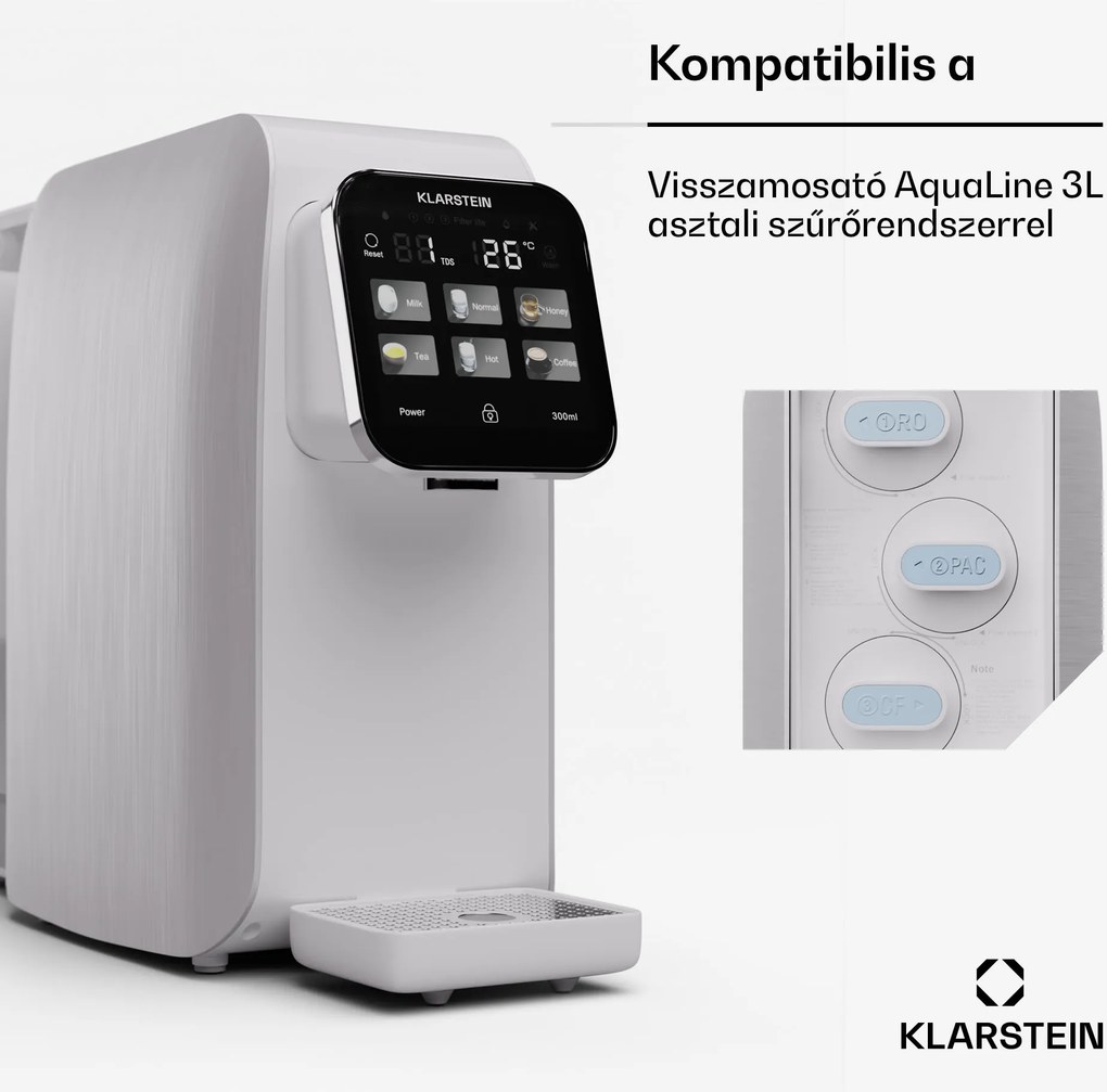 Klarstein AquaLine 50G RO szűrő, fordított ozmózis membrán technológia, vízkezelés