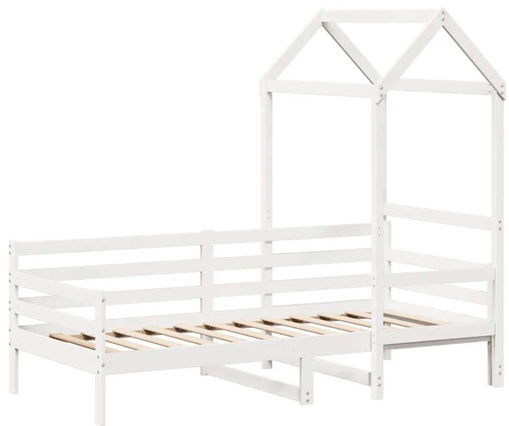 fehér tömör fenyőfa kanapéágy tetővel 80 x 200 cm