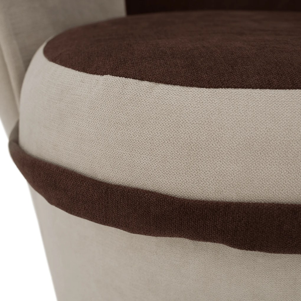 Fotel tárhellyel, bézs/barna, PERSI