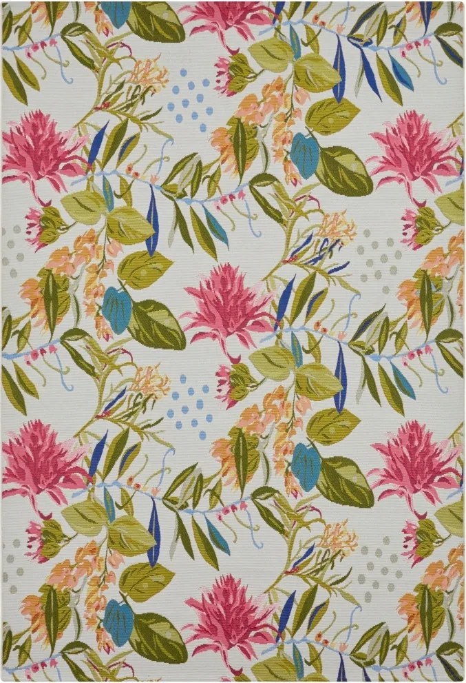 Nappali szőnyeg 240x340cm, lapos szövésű színes virágmintás