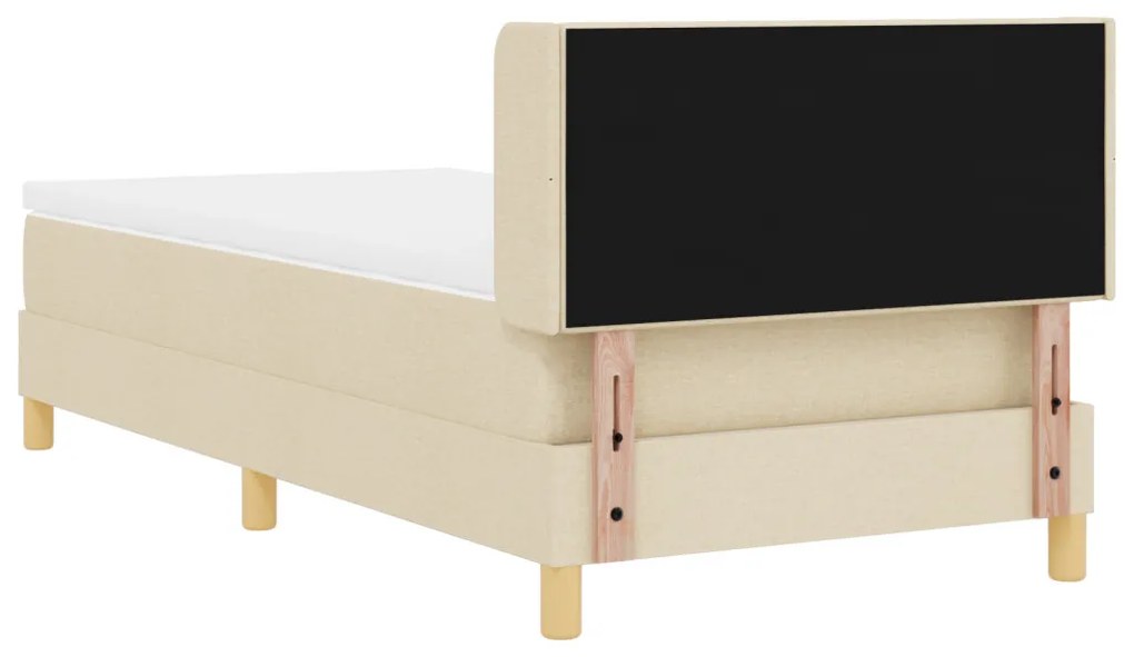 Boxspring ágy matraccal, krém színben, 80 x 200 cm, szövet