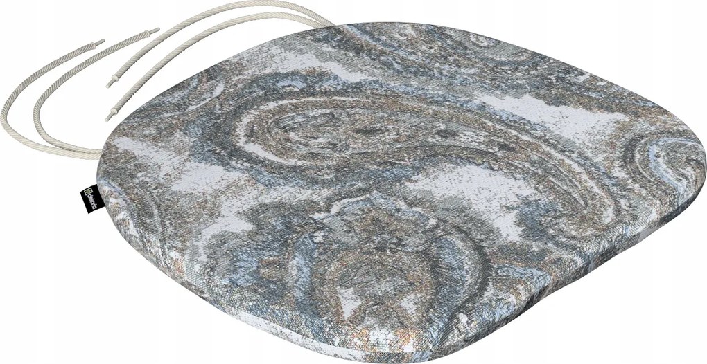 Bartek székpárna 40x37 kék-zöld paisley krémszínű alapon