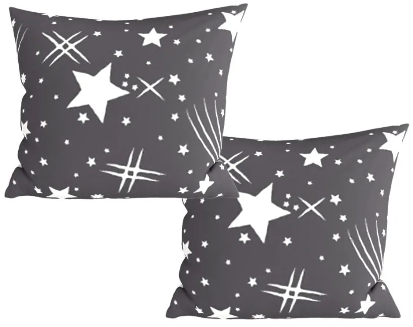 2 db mikroszálas díszpárnahuzat szett NIGHT SKY 45x45 cm, szürke