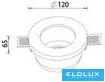 UNIVERSO Gipsz süllyesztett spot lámpatest 1xGU10 Max.35w D120x65mm IP20 fehér