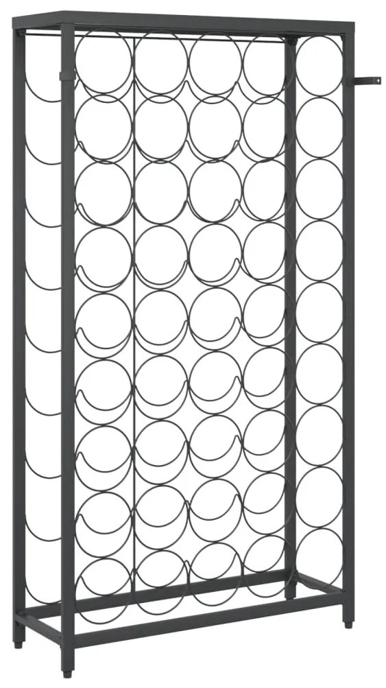 Fekete kovácsoltvas bortartó 45 palackhoz 54 x 18 x 100 cm