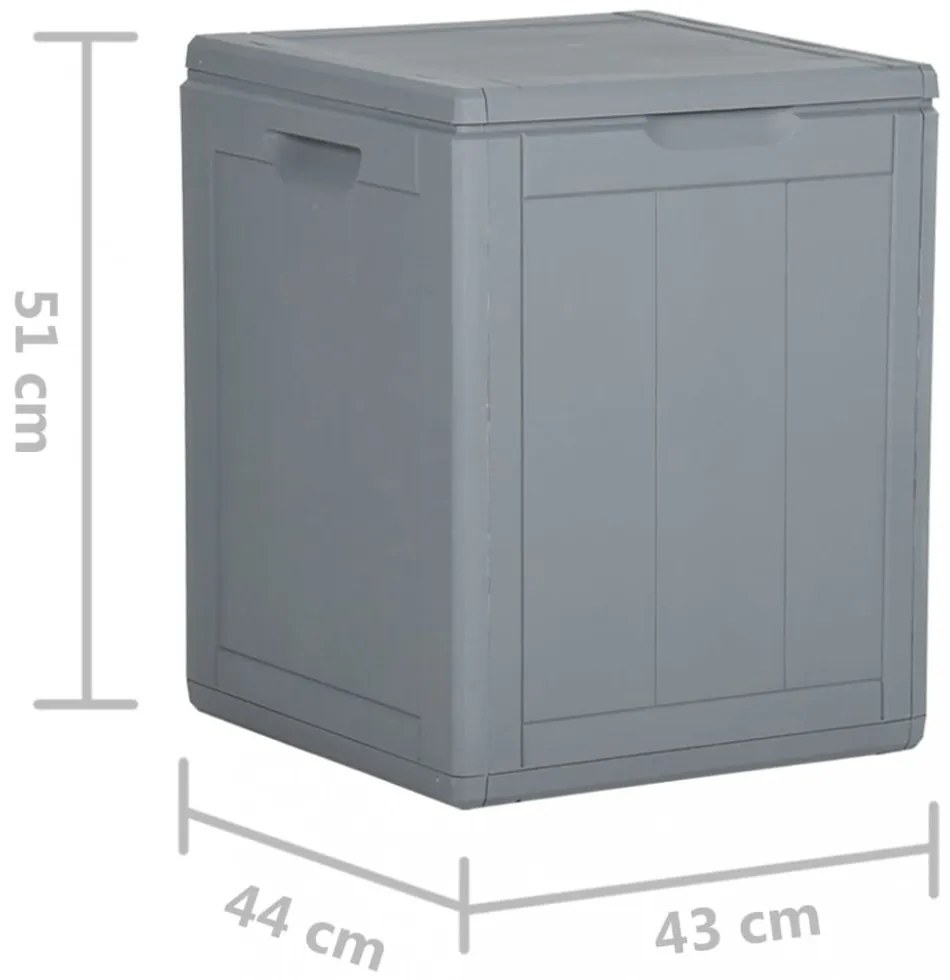 szürke PP fa hatású kerti tároló doboz 90 L