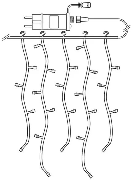 Nedis WIFILXC01C180 - LED RGB Karácsonyi függöny 180xLED/7 funckció 6m IP65 Wi-Fi Tuya