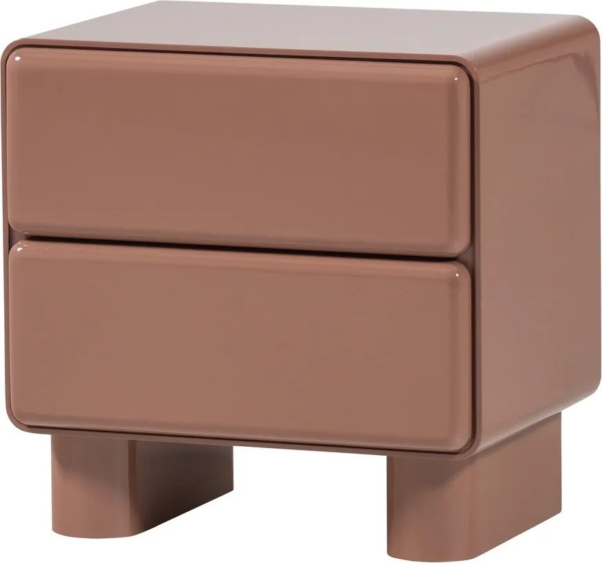 Rózsaszín fényes éjjeliszekrény Lustra – WOOOD