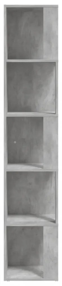 betonszürke szerelt fa sarokszekrény 33 x 33 x 164,5 cm