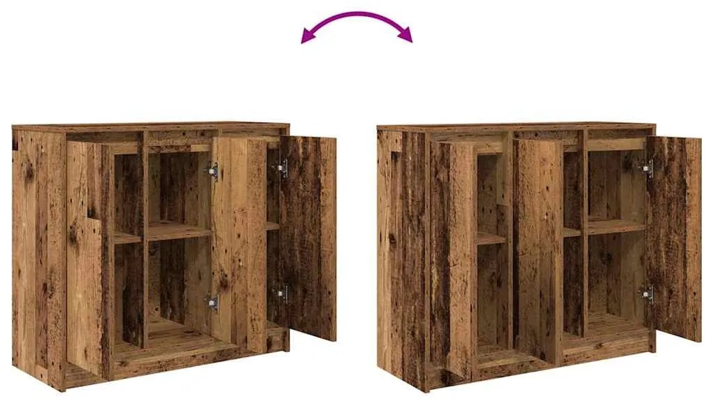 antik fa szerelt fa tálalószekrény 85x34x76 cm