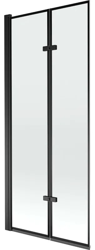 Mexen Castor 2 szárnyas kádparaván 80 x 150 cm, Fekete minta, Fekete - 892-080-002-70-70