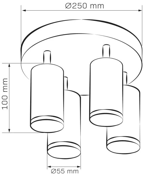 Fürdőszobai spotlámpa TURYN 4xGU10/10W/230V IP44 fehér