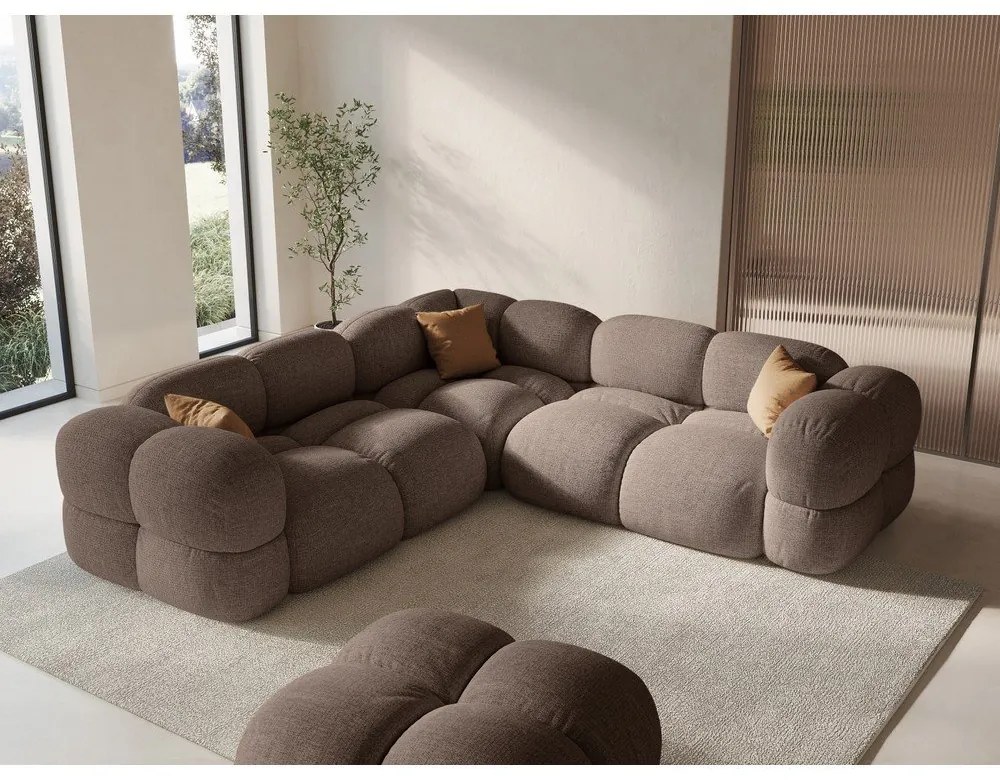 Barna sarokkanapé Loretto – Cosmopolitan Design