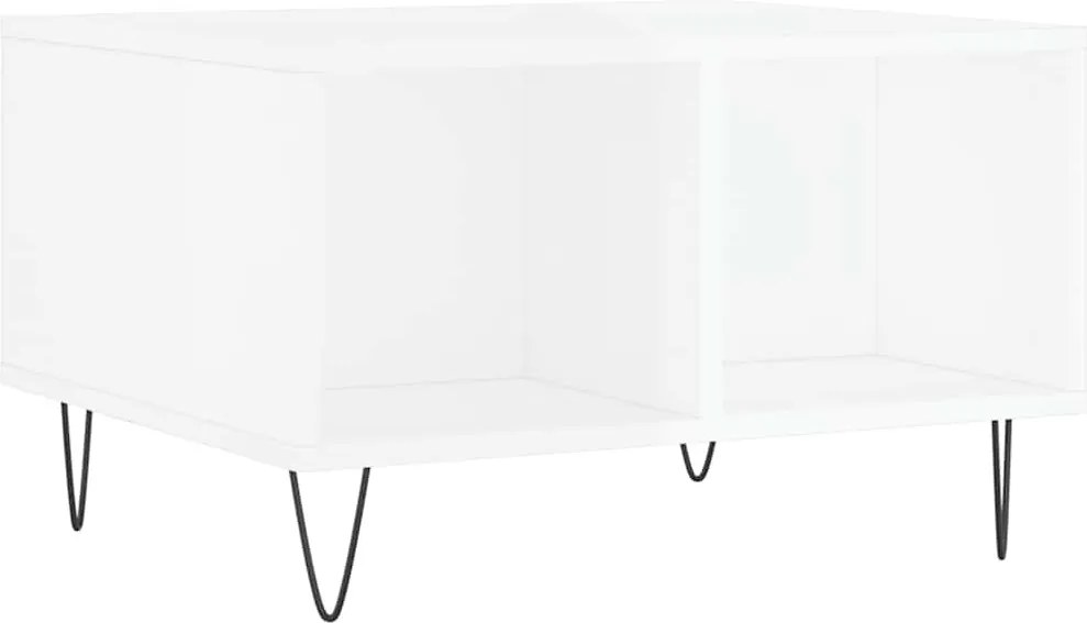 vidaXL magasfényű fehér szerelt fa dohányzóasztal 60 x 50 x 36,5 cm