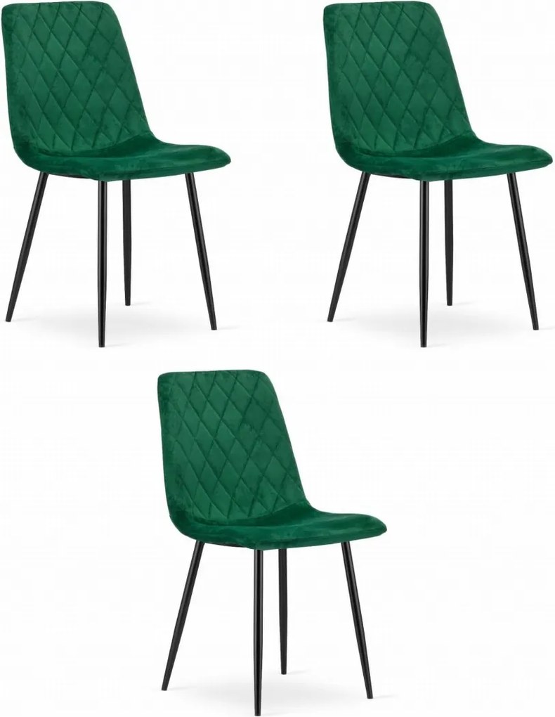 Turin szék sötét zöld bársony x 3