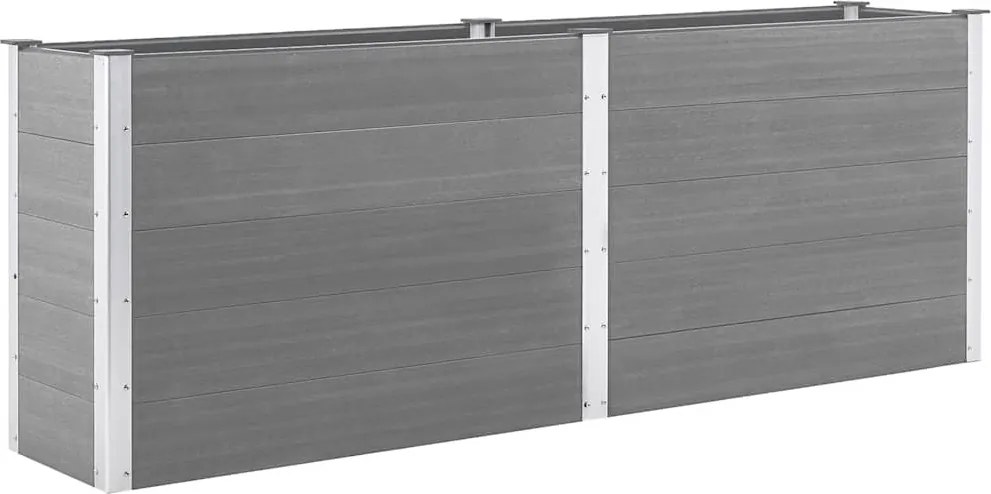 vidaXL szürke WPC kerti magaságyás 250 x 50 x 91 cm