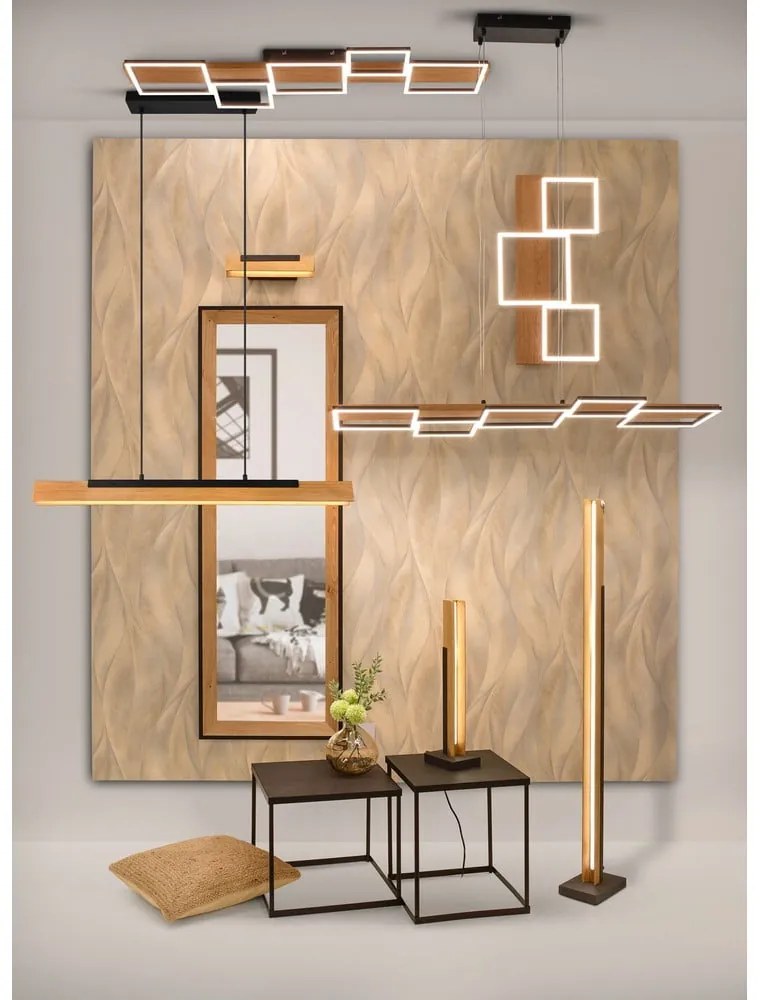 Fekete-natúr színű LED dimmelhető mennyezeti lámpa 44x115 cm Harper – Trio