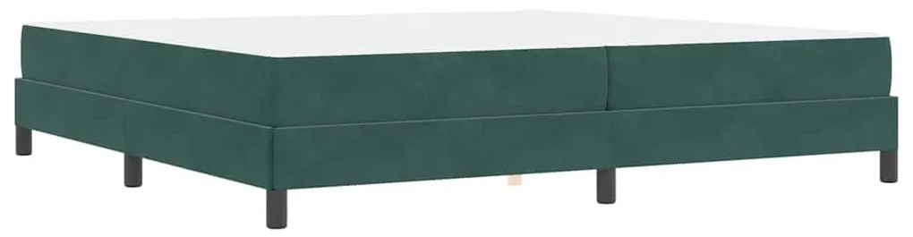 Boxspring ágy matraccal Sötétzöld 200 x 210 cm Bársony