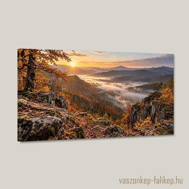 Ködbe Fúló Ősz – Prémium Vászonkép 40x23 cm