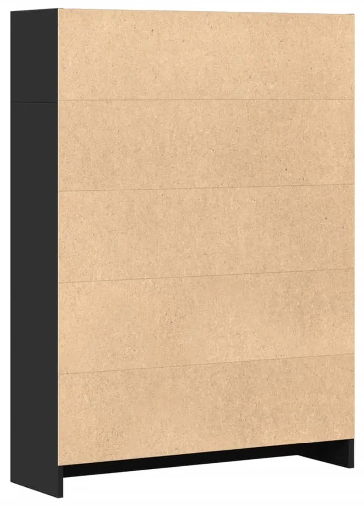 fekete szerelt fa könyvszekrény 80 x 24 x 109 cm