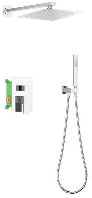 AREZZO design CUBEFIELD falsík alatti zuhanycsaptelep szett, króm