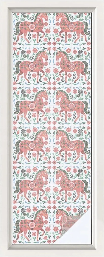 Konyhai Fürdőszoba Ablakfólia Adatvédelem Színes lovak 50x146