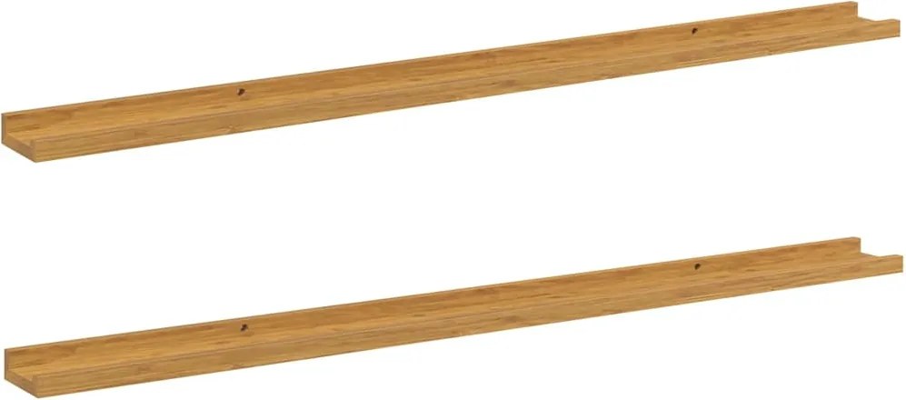 vidaXL Falpolc polcokkal tárolóval 2 pcs Bézs 115 x 9 x 3 cm Faanyag