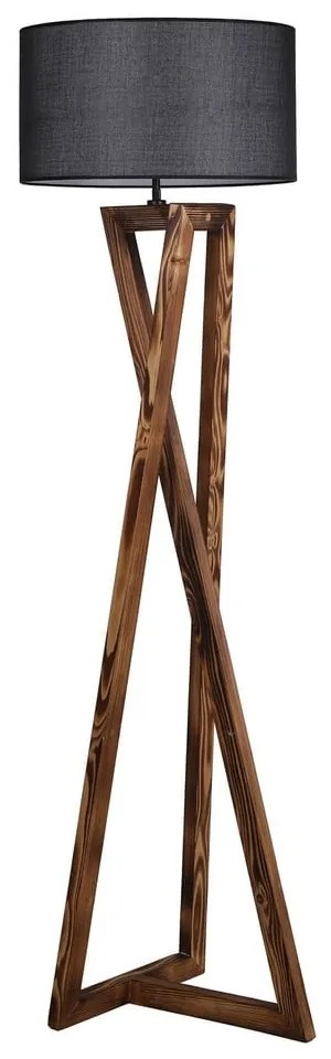 Fekete-barna állólámpa textil búrával (magasság 149 cm) Maçka – Opviq lights