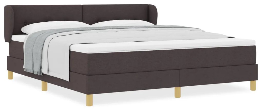 Boxspring Ágy Matraccal Sötétbarna Színben, 180x200 cm Szövet