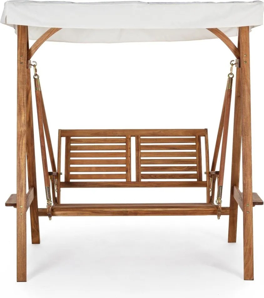 Natúr színű tömörfa kerti hintaágy Noemi – Bizzotto