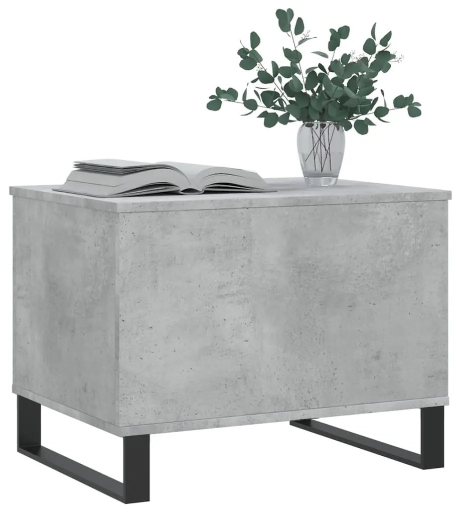 Betonszürke szerelt fa dohányzóasztal 60 x 44,5 x 45 cm