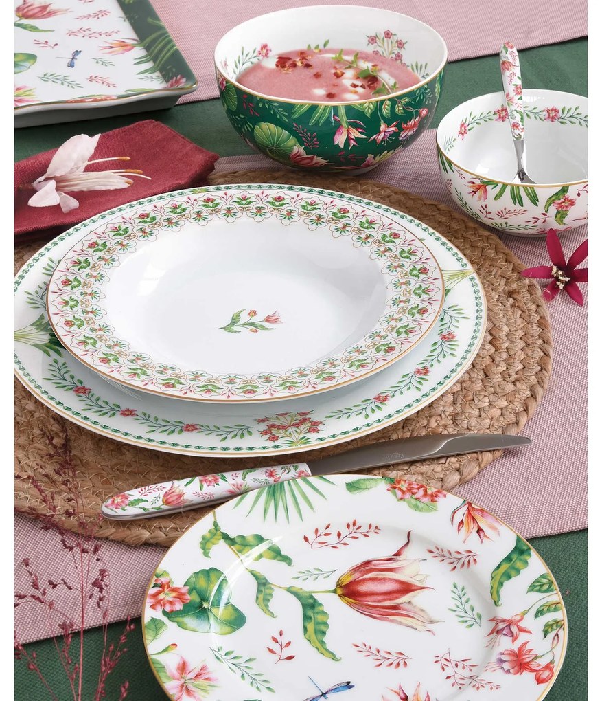 18 részes virágos porcelán étkészlet Botanic Chic