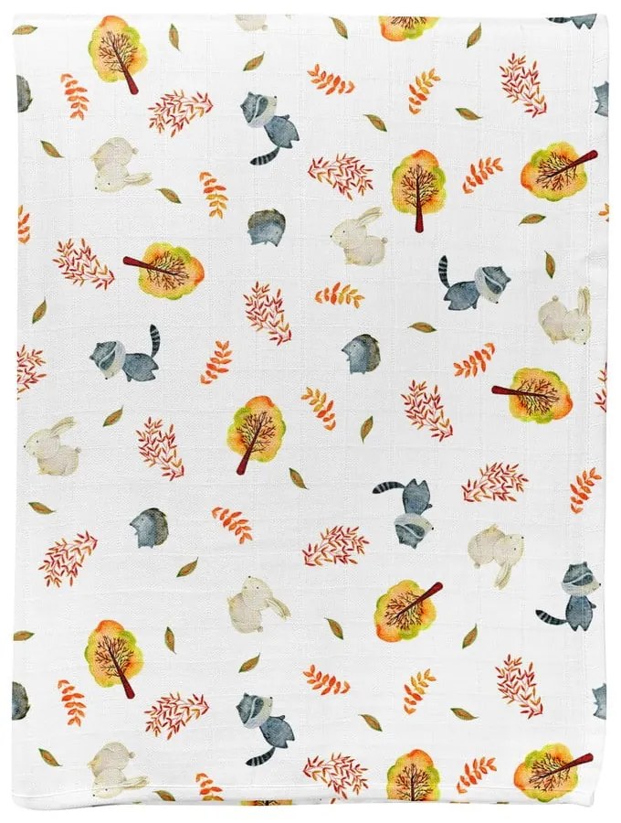 Fehér muszlin gyerek takaró 75x100 cm Forest – Mijolnir