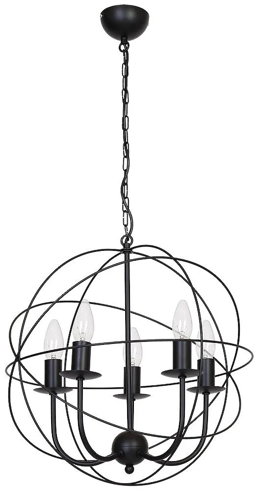 Csillár GLOBE 5 5xE14/60W fekete