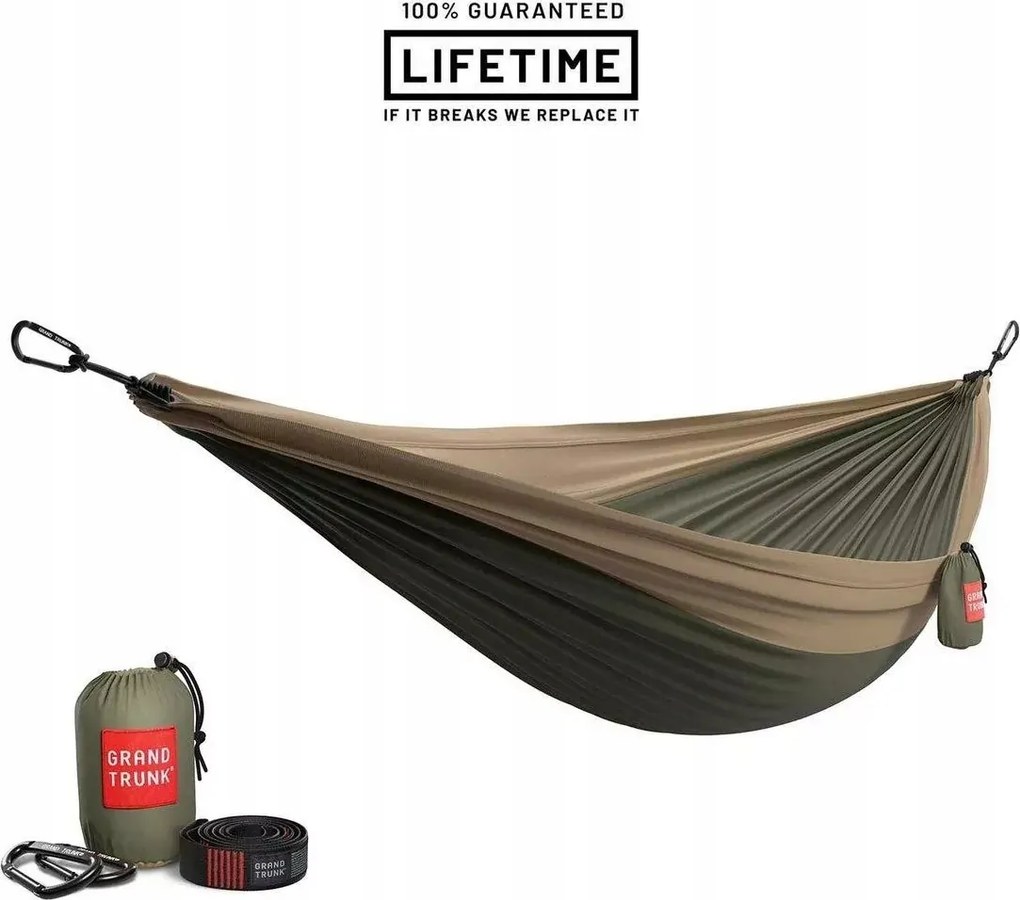 Hamak Grand Trunk Double Deluxe Függőágy Pántokkal Khaki