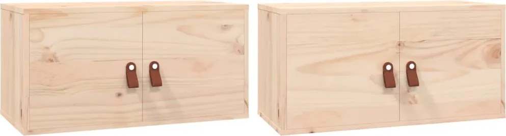 vidaXL 2 darab tömör fenyőfa faliszekrény 60 x 30 x 30 cm