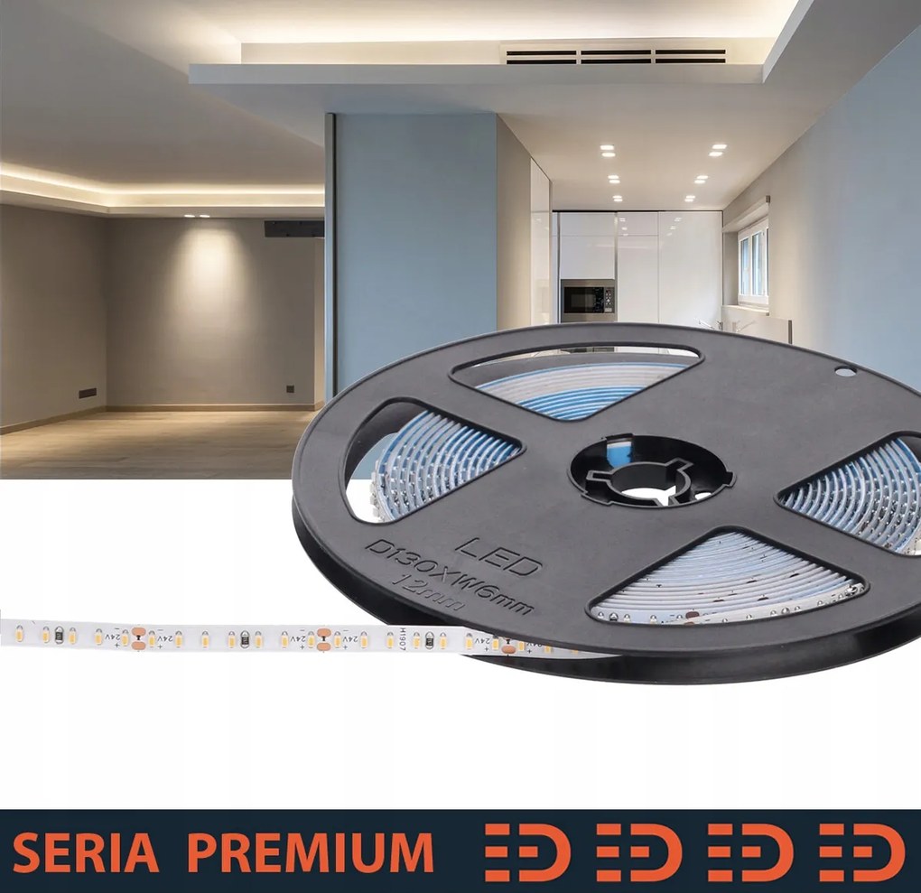 Slim Led szalag|Semleges fehér| 24V|224 LED/m|1400lm/m|5m|5 év garancia