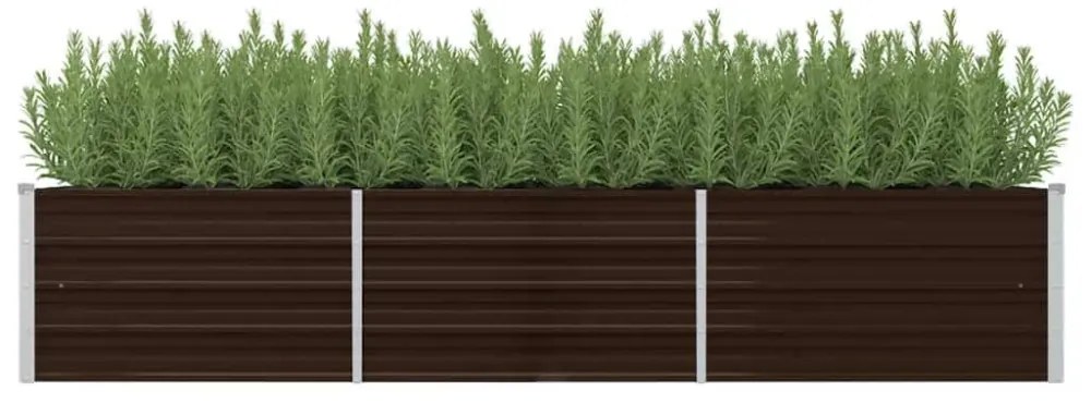 vidaXL barna horganyzott acél kerti magaságyás 240 x 80 x 45 cm