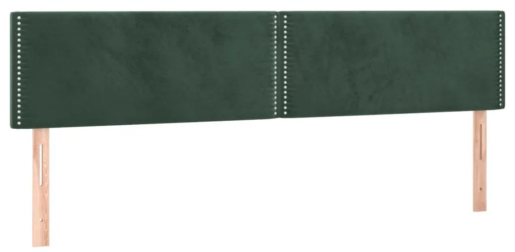 2 db sötétzöld bársony fejtámla 80 x 5 x 78/88 cm