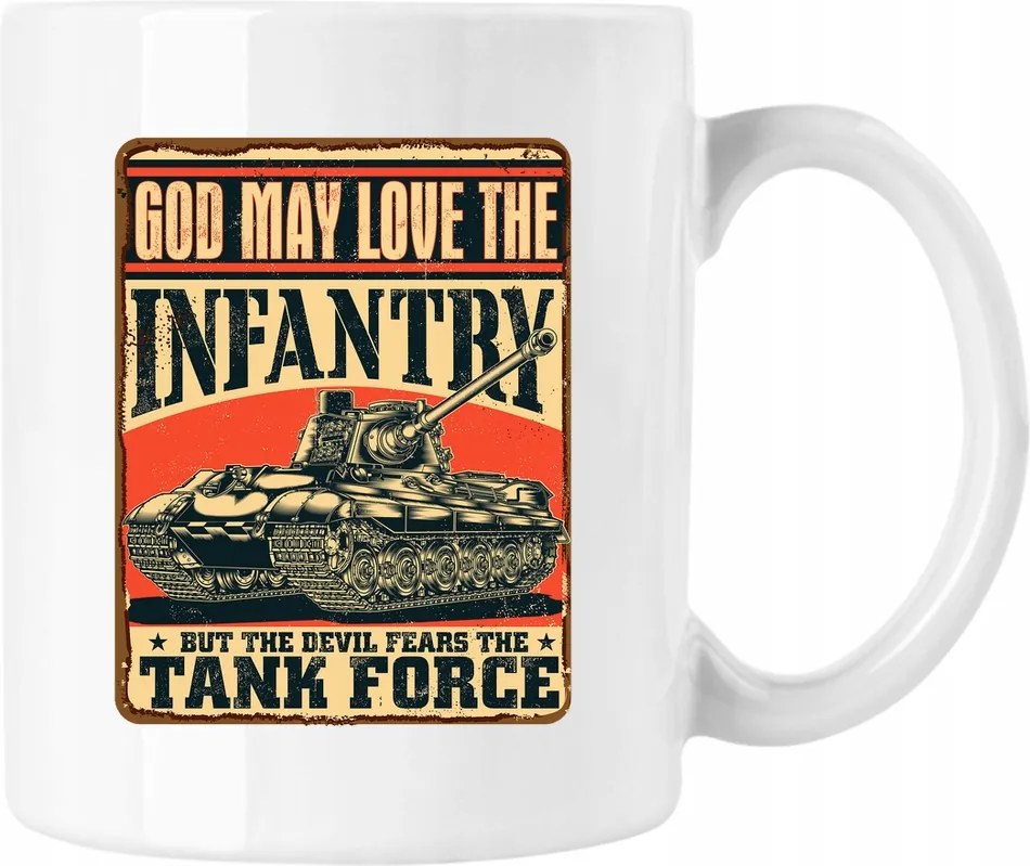 Bögre Tank Tiger II Katona Tank Fehér 330ml