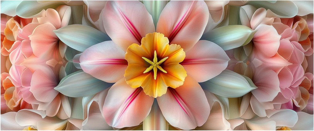 Kép - Kaleidoszkópos virág (120x50 cm)