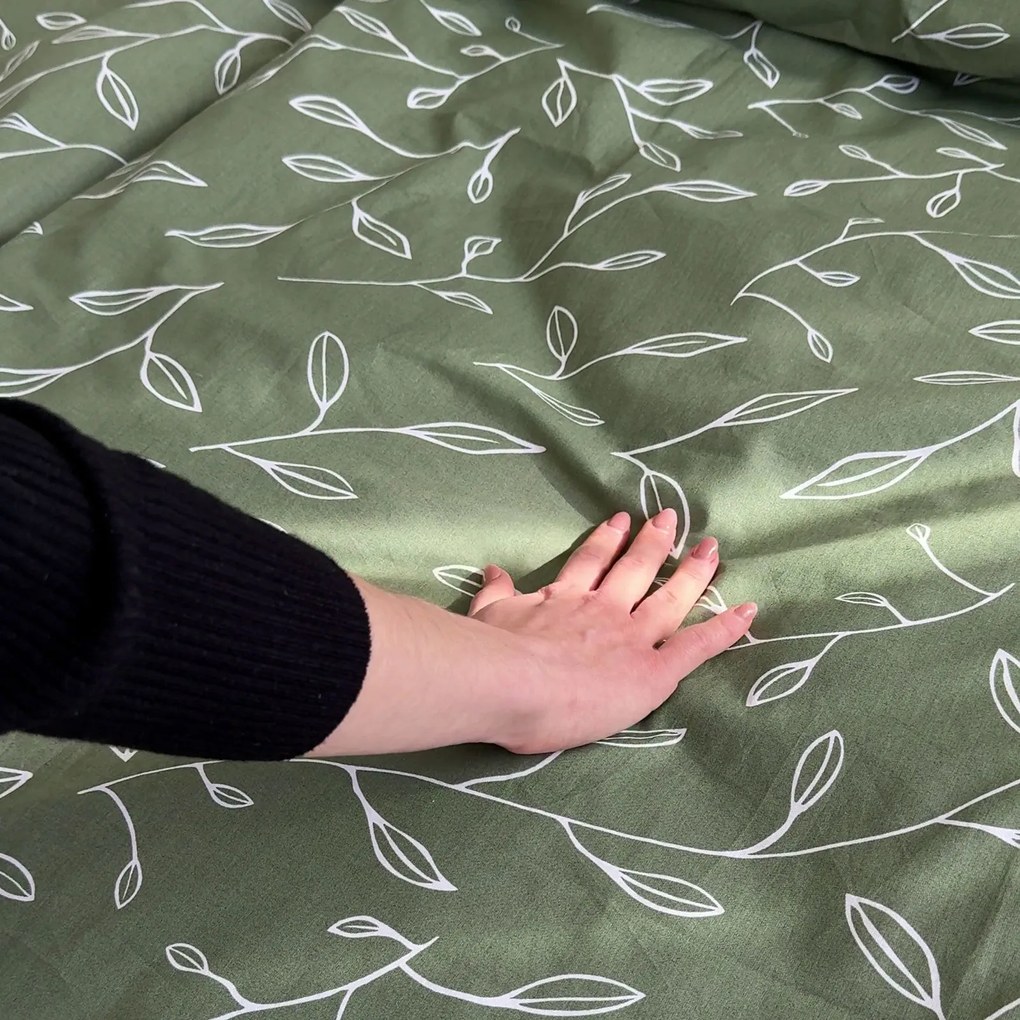 Goldea pamut ágyneműhuzat - tealevél mintás 200 x 200 és 2db 70 x 90 cm