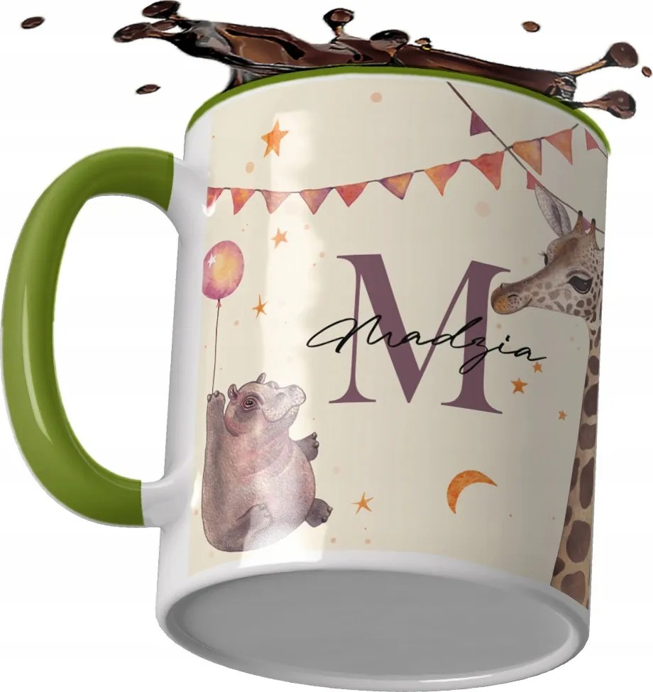 Gyerek bögre állatokkal állatok gyermek neve Állatkert zsiráf hipo